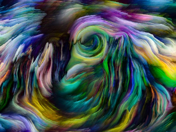 Vloeibare Kleur Serie Artistieke Abstractie Bestaande Uit Meerkleurige Verfstrepen Het — Stockfoto