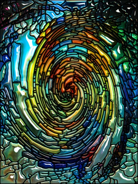 Série Twirl Espiral Interação Padrão Redemoinho Vidro Manchado Fragmentos Cor — Fotografia de Stock
