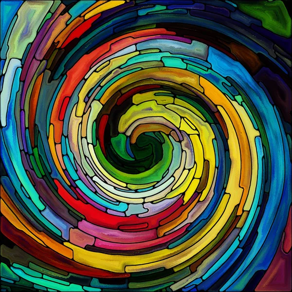 Serie Spiral Twirl Disposizione Creativa Del Modello Vortice Vetro Colorato — Foto Stock