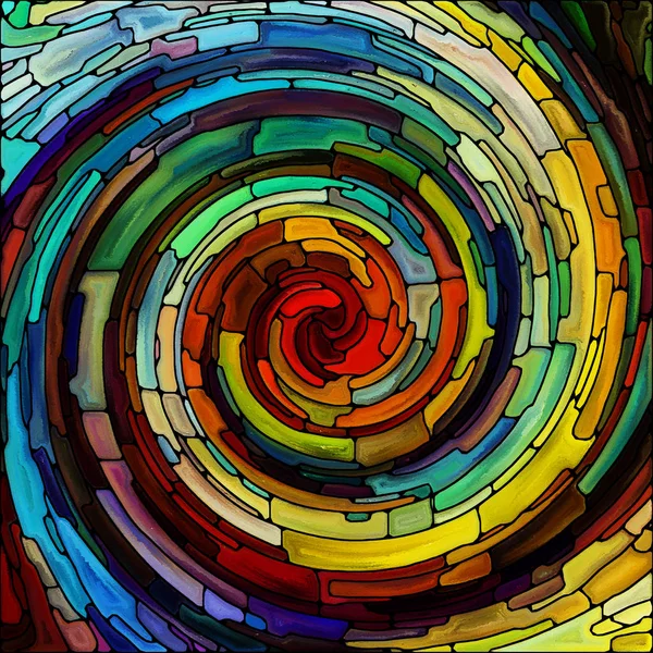 Spiralwirbel Serie Hintergrundgestaltung Von Glasmalerei Wirbelmuster Von Farbfragmenten Für Arbeiten — Stockfoto
