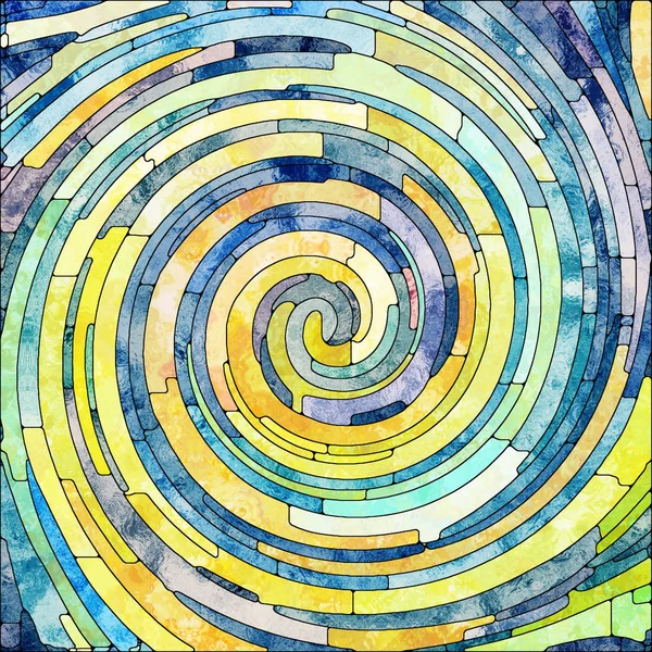 Serie Espiral Twirl Abstracción Artística Compuesta Patrón Remolino Vidrieras Fragmentos —  Fotos de Stock