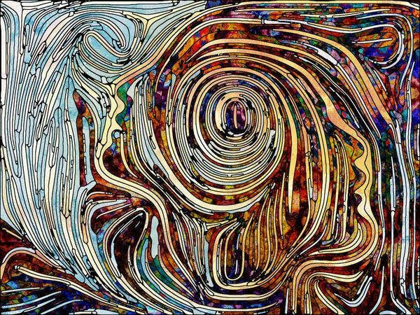 Серия Unity Fragmented World Взаимодействие Витражного Рисунка Цветных Фрагментов Человеческого — стоковое фото