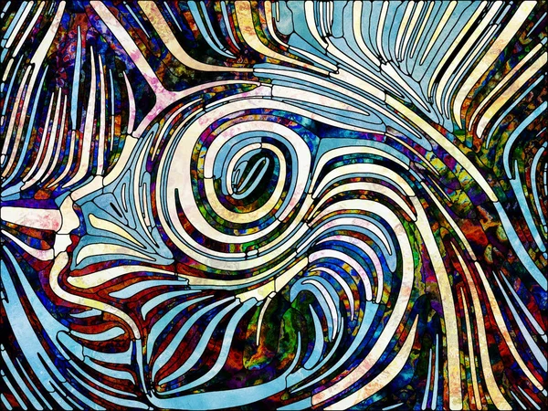 Серия Unity Fragmented World Абстрактный Состав Витражного Рисунка Цветных Фрагментов — стоковое фото