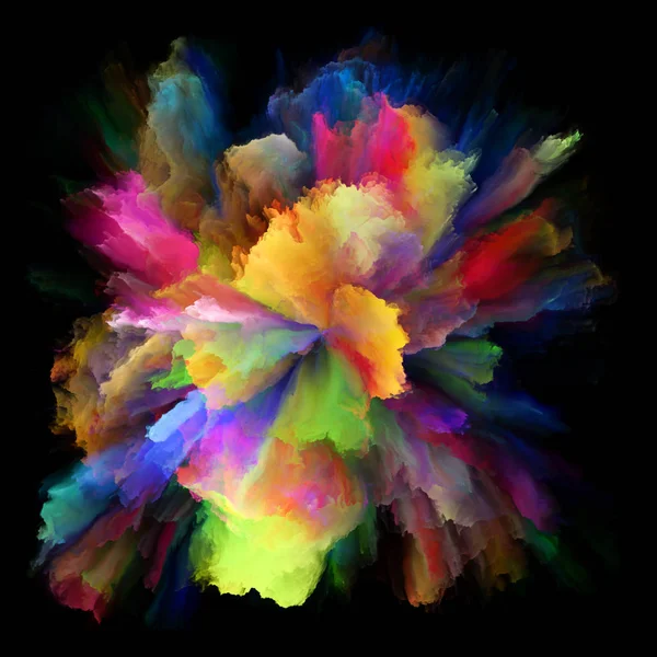 色の感情シリーズ 色バーストのスプラッシュ爆発は 想像力 創造性の芸術とデザインの主題のための創造的な配置 — ストック写真