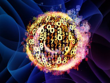 Numara dünya serisi. Tasarım projeleri için fon olarak hizmet etmek için basamak ve fraktal öğeleri yapılmış bilim, eğitim ve modern teknoloji ile ilgili