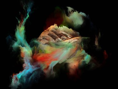 Füzyon ölü yaprak ve Maneviyat ve Tasavvuf üzerine renkli boya