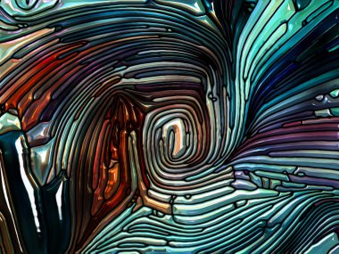 Renkli desen serisi. Kurşunlu cam dizaynından oluşan sanatsal soyutlama Doğa, güzellik ve maneviyat üzerine Art Nouveau 'yu anımsatıyor.