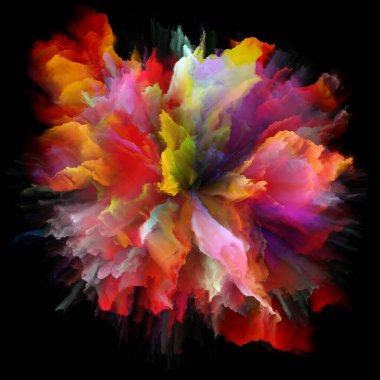 Duygu serisi renk. Renk patlaması sıçrama patlama hayal gücü, yaratıcılık sanat ve tasarım projeleri için uygun bir zemin olarak kompozisyonu