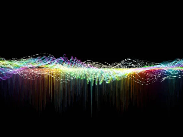 Wave Function series. Abstract design made of colored sine vibrations, light and fractal elements on the subject of sound equalizer, music spectrum and  quantum probability