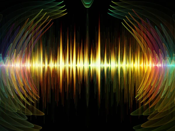 Wave Functie Serie Ontwerp Gemaakt Van Gekleurde Sinus Trillingen Licht — Stockfoto