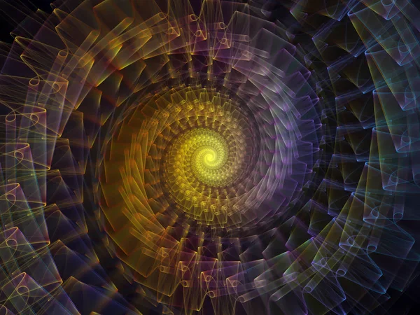 Serie Geometría Espiral Composición Vórtice Giratorio Elementos Fractales Sobre Tema — Foto de Stock