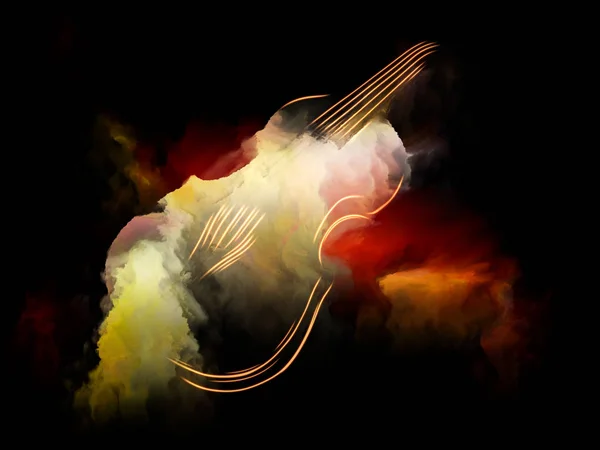 Music Dream series. Artistic abstraction composed of violin and abstract colorful paint on the subject of musical instruments, melody, sound, performance arts and creativity