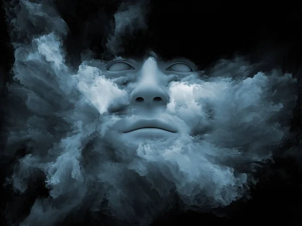 Серія Mind Fog Ілюстрація Людського Обличчя Фрактальною Фарбою Творів Про — стокове фото