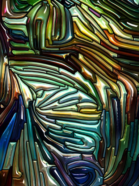 カラー パターン シリーズ 精神性の主題のアール ヌーボーを思わせる鉛ガラス デザインの構成 — ストック写真