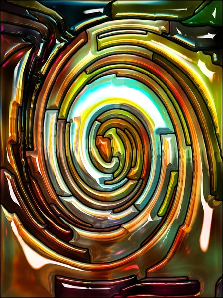 Serie Spiral Twirl Interplay Vetrate Modello Vortice Frammenti Colore Sul — Foto Stock