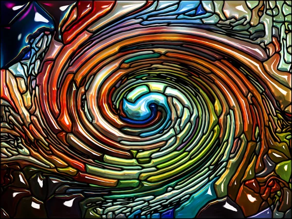 Спіральна Серія Twirl Композиція Вітражного Візерунка Кольоровими Фрагментами Підходить Фон — стокове фото