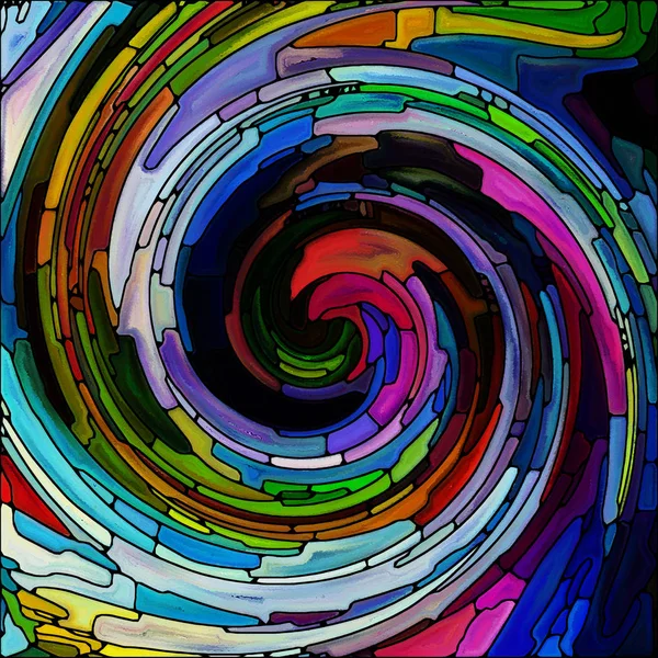 Spirala Zakrętas Serii Konstrukcja Wykonana Barwione Szkło Wirowa Wzór Fragmentów — Zdjęcie stockowe