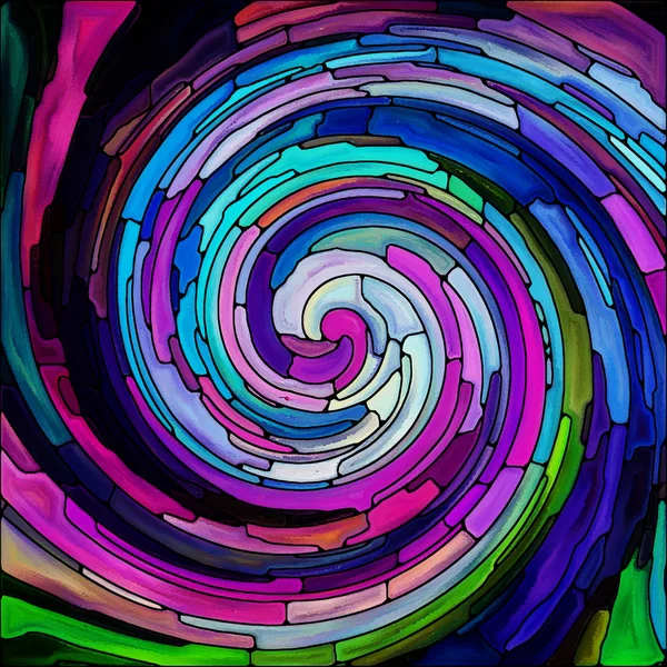 Spiraal Twirl Serie Achtergrond Compositie Van Gebrandschilderd Glas Swirl Patroon — Stockfoto