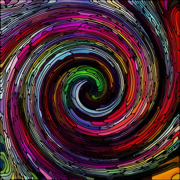 Série Twirl Espiral Arranjo Abstrato Padrão Redemoinho Vidro Manchado Fragmentos — Fotografia de Stock