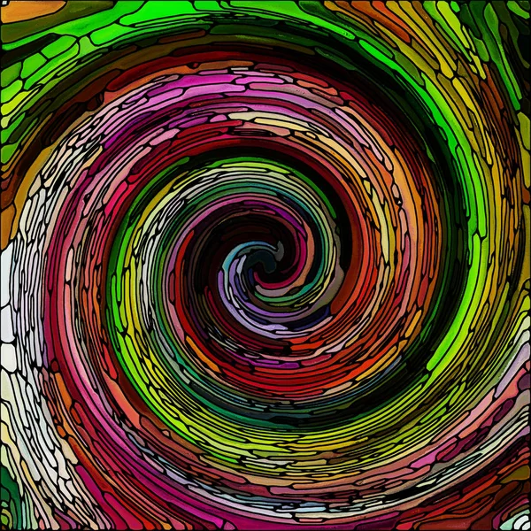 Spiraal Twirl Serie Grafische Compositie Van Gebrandschilderd Glas Swirl Patroon — Stockfoto