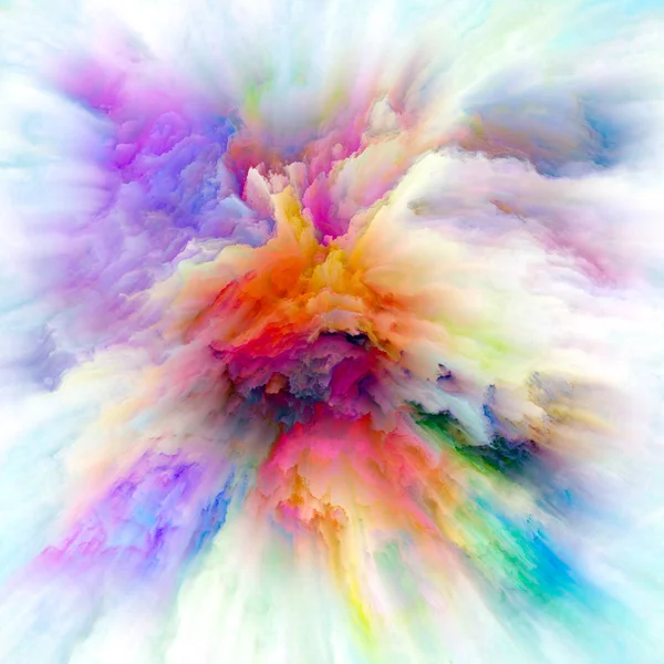 色の感情シリーズ 想像力 創造性の芸術とデザインの主題の概念メタファーとして色の爆発の創造的な配置 — ストック写真