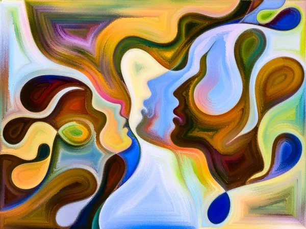 Relationships Texture Series Interplay People Faces Colors Organic Textures Flowing — Stock Photo, Image