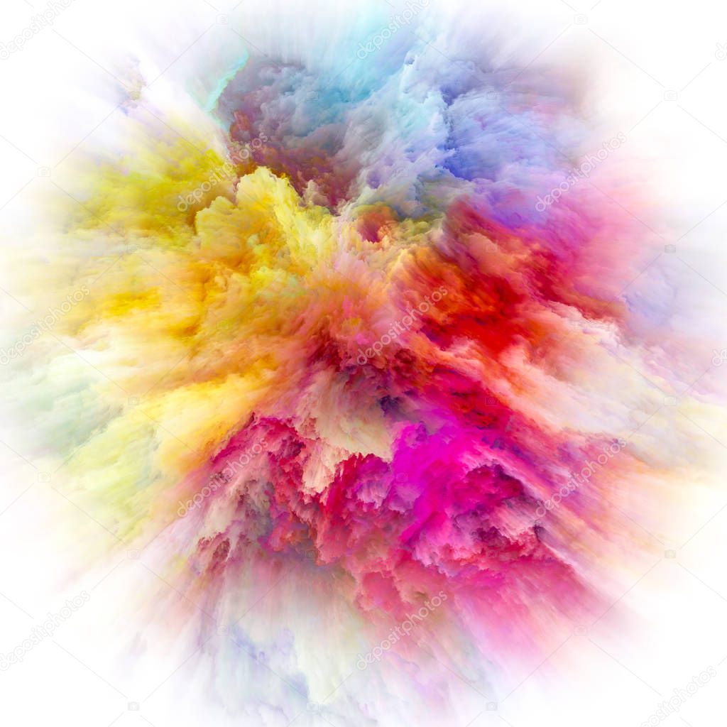 Color Emotion series. Composition of  color explosion for projects on imagination, creativity art and design