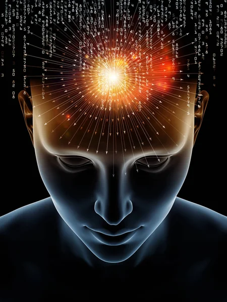 Mind Waves Series Graphic Composition Illustration Human Head Technology Symbols — Stock Photo, Image