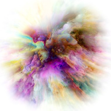 Duygu serisi renk. Renk patlama yaratıcı düzenleme, hayal gücü, yaratıcılık sanat ve tasarım konuda kavramı mecaz olarak