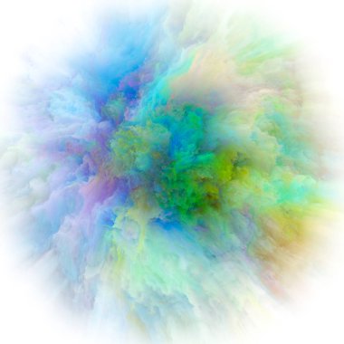 Duygu serisi renk. Tasarım hayal gücü, yaratıcılık sanat ve tasarım konusunda bir metafor olarak renk patlama oluşur