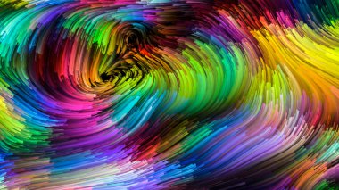 Color In Motion serisi. Tasarım, yaratıcılık ve hayal gücünün ekran ve cihazlar için duvar kağıdı olarak kullanılacak sıvı boya kalıbının düzenlenmesi