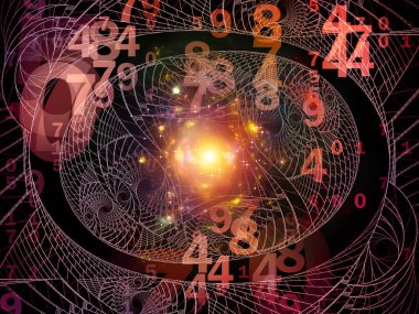 Matematik gerçeklik serisi. Arka plan tasarımı numaraları, ışıklar ve Fraktal desenleri konu, matematik, eğitim ve bilim