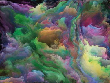 Doku serisi renk. Dijital boya ve fraktal bulutların üstünde dinamik arka planlar ve boyutlu arka fon