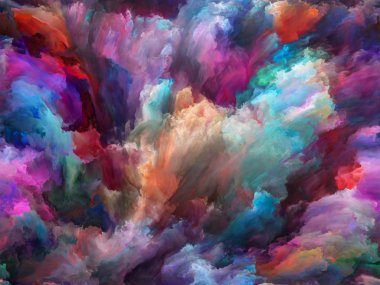 Soyut Arkaplan serisi. Sanat, yaratıcılık ve hayal gücü konularında yaratıcı bir düzenleme ve tuval üzerinde hareket