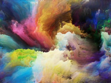 Girdap Döndürme ve Girdap serisi. Sanat, yaratıcılık ve hayal gücü konularında tuval üzerinde renk ve hareketin düzenlenmesi