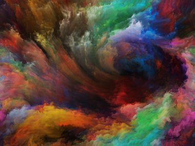 Soyut Arkaplan serisi. Renk ve tuval üzerinde hareketin kompozisyonu ve sanat, yaratıcılık ve hayal gücüyle mecazi bir ilişkisi