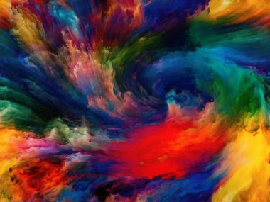 Soyut renk serisi. Interplay hareket üzerine yağlıboya sanat, yaratıcılık ve hayal gücü konusunda renkli boya