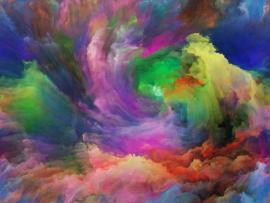 Soyut Renk serisi. Sanat, yaratıcılık ve hayal gücü konularında tuval üzerinde hareket halindeki renkli boya arkaplanı