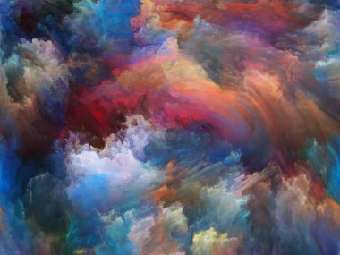 Soyut Renk serisi. Sanat, yaratıcılık ve hayal gücü üzerine bir metafor olarak tuval üzerinde hareket halindeki renkli boyadan oluşan tasarım.