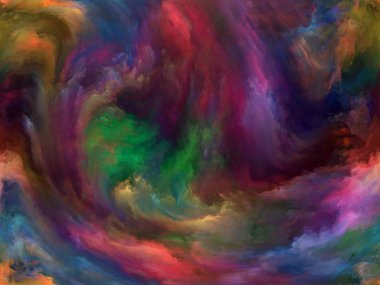 Soyut renk serisi. Sanatsal soyutlama hareket üzerine yağlıboya sanat, yaratıcılık ve hayal gücü konusunda renkli boya oluşur