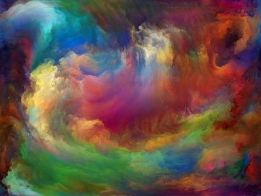 Soyut Arkaplan serisi. Renklerin etkileşimi ve sanat, yaratıcılık ve hayal gücü konularında tuval üzerinde hareket