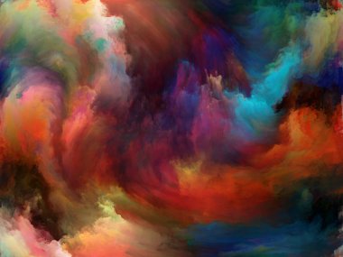 Soyut Arkaplan serisi. Renklerin etkileşimi ve sanat, yaratıcılık ve hayal gücü konularında tuval üzerinde hareket