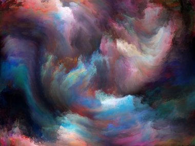 Girdap Döndürme ve Girdap serisi. Sanat, yaratıcılık ve hayal gücü projeleri için tuval üzerinde renk ve hareketin bileşimi