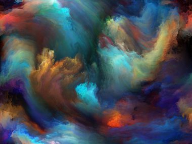 Soyut Arkaplan serisi. Sanat, yaratıcılık ve hayal gücü konularında yaratıcı bir düzenleme ve tuval üzerinde hareket