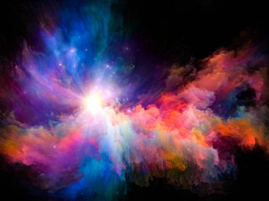 Renk Akımı serisi. Müzik, yaratıcılık, hayal gücü, sanat ve tasarım konularındaki dijital boya akışlarının arkaplanı