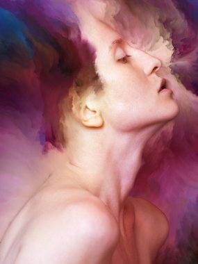 Dünya serisi. Duygular, duygular, iç dünya, yaratıcılık ve hayal gücü konularında kadın portresinin canlandırılması.