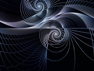 Noktalar ve çizgiler serisi. Arka plan sanat, tasarım ve teknoloji projeleri için uygun dairesel fraktal kalıplarının.