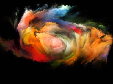Akışı serisi renk. Müzik, yaratıcılık, hayal gücü, sanat ve tasarım mecazi ilişkisi ile dijital boya streams bileşimi