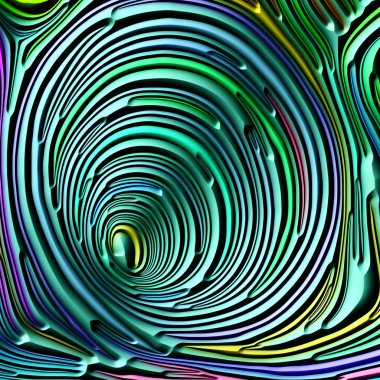 Doğa Serisi eğrileri. Çok renkli kabarık bas kabartma desen doğal formlar, Art Nouveau, tasarım ve dekorasyon geometri konu 3d render düzenlenmesi