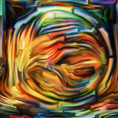 Desen renk serisi. Hayal gücü, yaratıcılık ve sanat konusunda boyalı vitray desen kompozisyonu